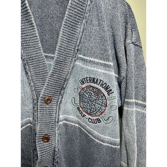 Vintage Blue Willi’s International Golf Club Button Cardigan Sweater XL - Picture 2 of 7